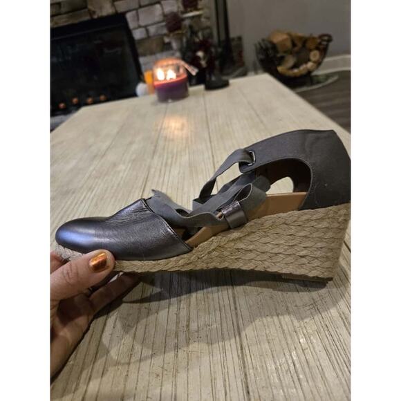 Vionic Kaitlyn Women's Espadrille Wedge Sandals Silver Size 10 - Picture 8 of 11